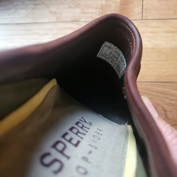 Sperry Men’s Waxed Nubuck Leather Slip on Loafers Size 6.5 NWOT Dark Brown - Picture 6 of 6